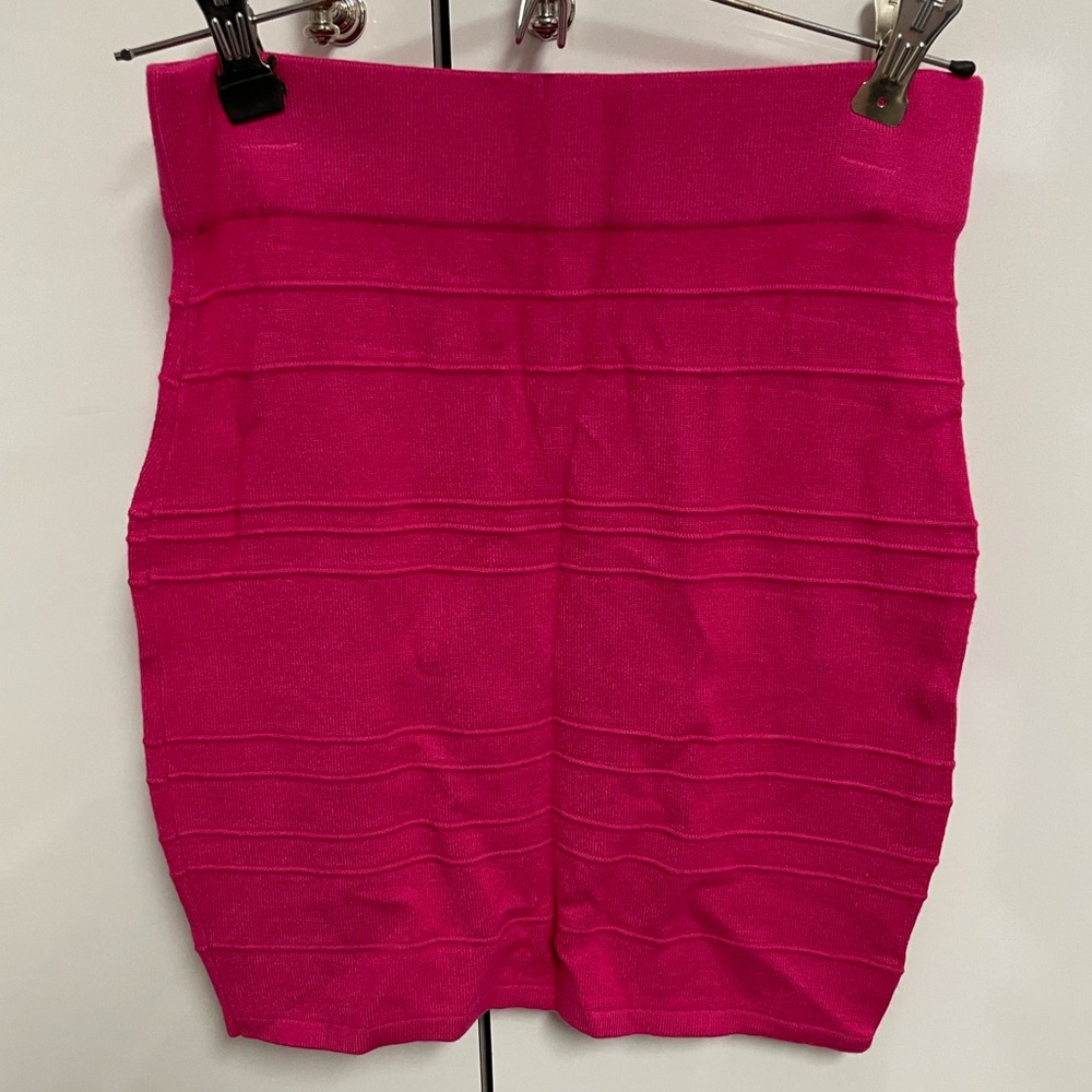 Hot pink bodycon mini skirt